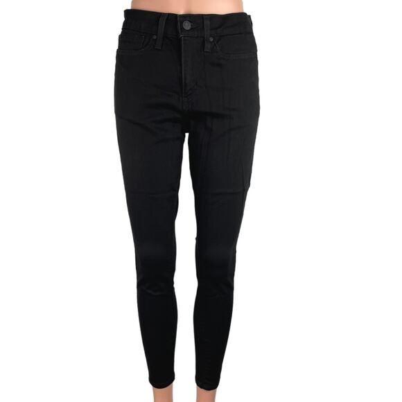 Levi's Gold Black Mid Rise Stretch Skinny Ankle Denim Jeans Levi Strauss Sz 28 - Picture 1 of 5